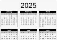 1/10 - 1/8 ASPHALT calendar 2025